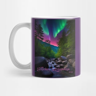 Northern Lights Over A Smokey Mountain Stream Mug